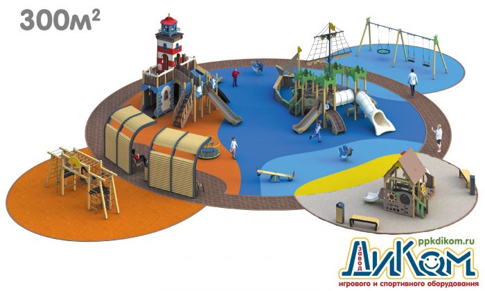 3D проект детской площадки 300м2 вариант 3